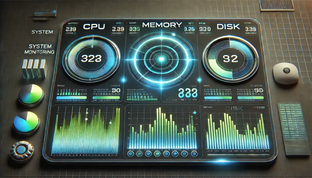 System Monitoring Image CPU, memory, and disk usage